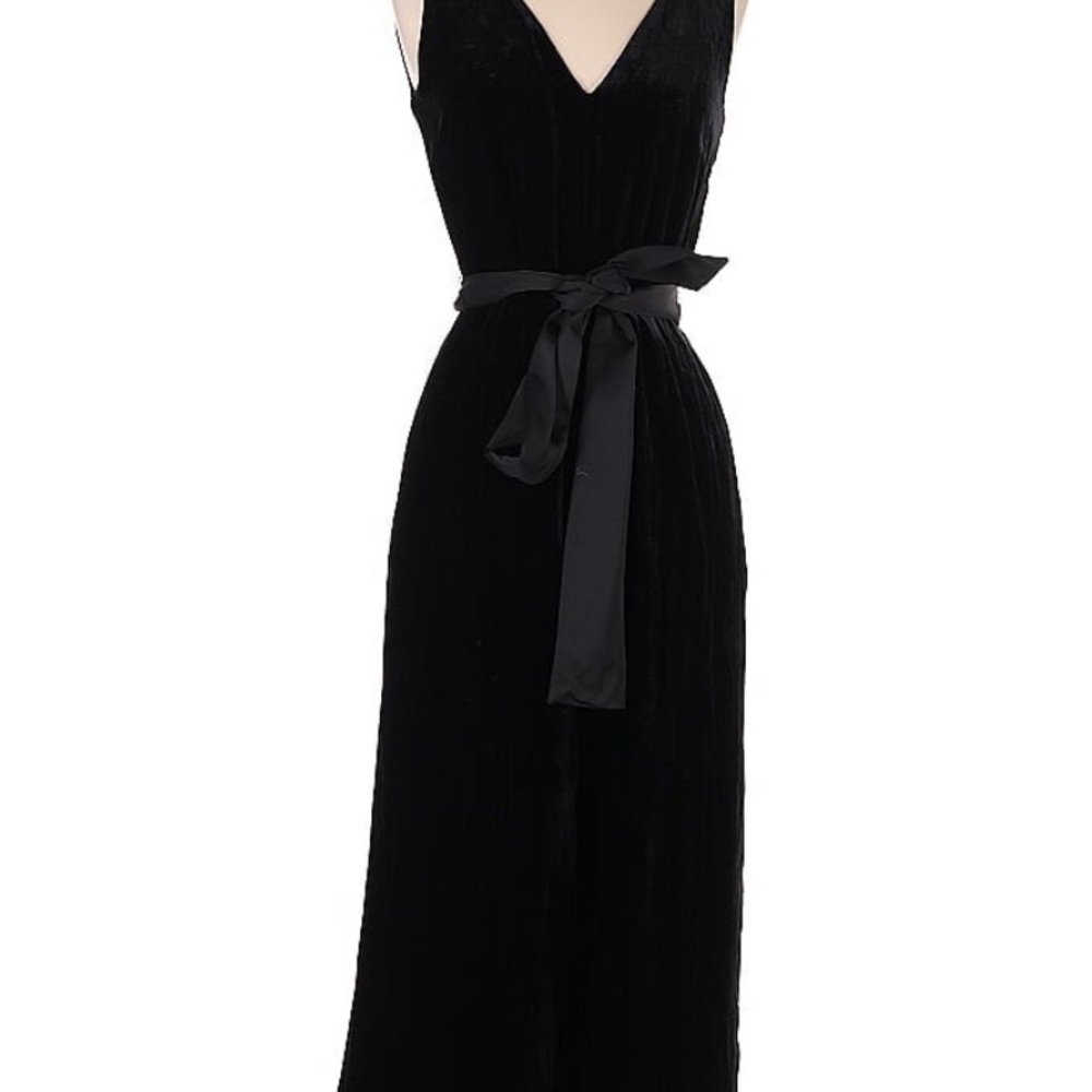 J. Crew Black Velvet Jumpsuit